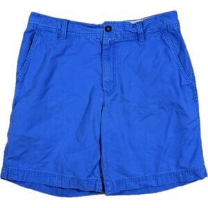 Izod‎ Saltwater Blue Flat Front Chino Shorts 9-Inch Inseam 100% Cotton Men's 34